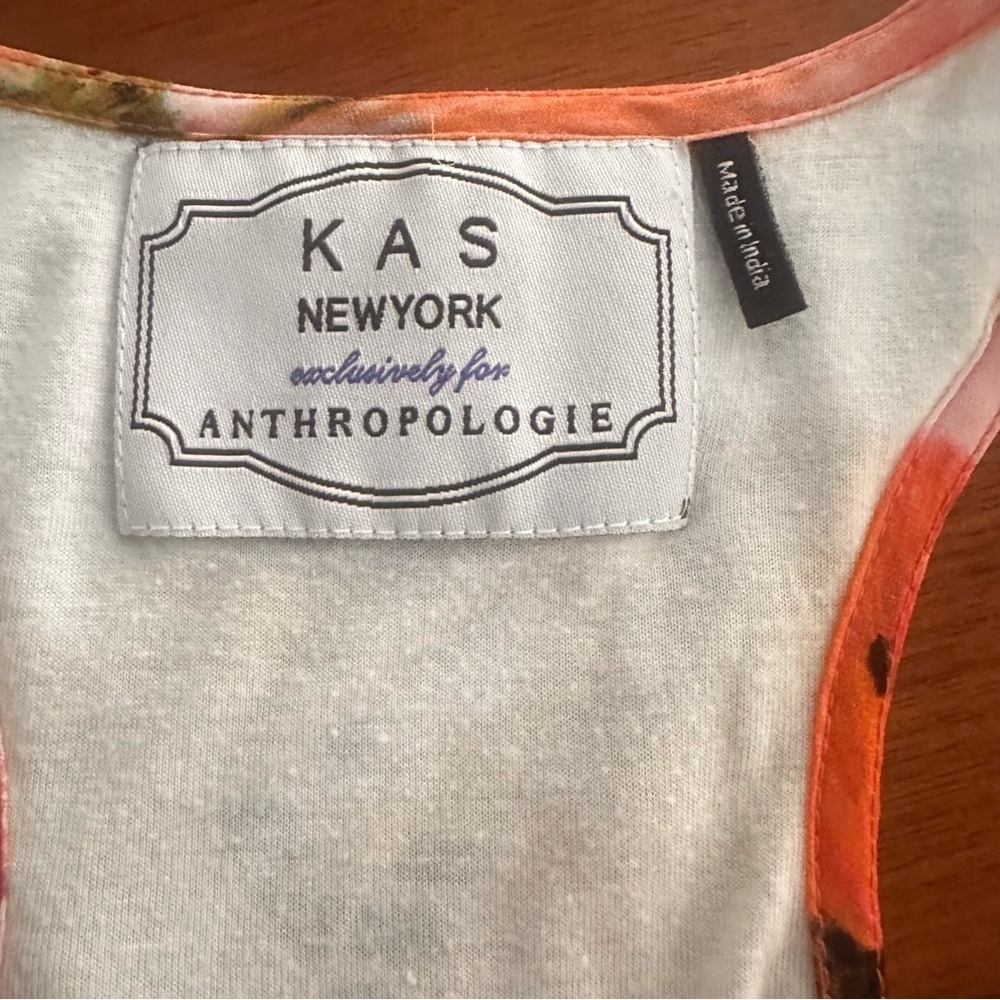 Anthropologie KAS New York Women’s Pink Green Floral Button Tank Top Size Small - Picture 6 of 9
